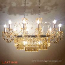 Indoor modern light for dinning table turkish candle chandelier baccarat handing